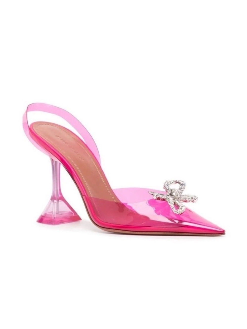 Amina Muaddi Pink Rosie PVC Hee